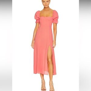 Puff Sleeve Midi Dress in Coral size 8
WeWoreWhat